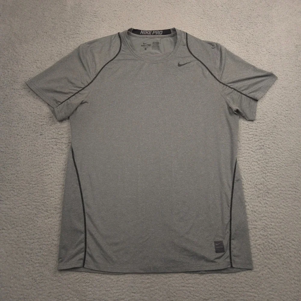 Nike Mens Cool Fitted Dri Fit Shirt XL Gray Stretch Athletic Training Tee